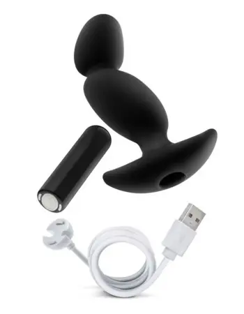 Anal Adventures- Platinum - Silicone Vibrating Prostate Massager 04-Black