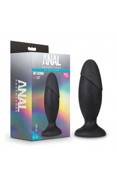 Anal Adventures - Platinum - Silicone Rocket Plug - Black