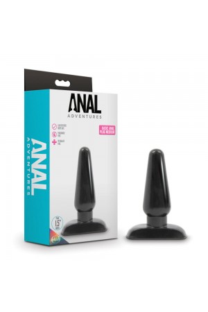 Anal Adventures - Basic Anal Plug - Medium -  Black