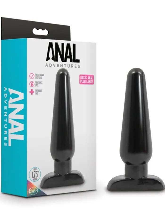 Anal Adventures - Basic Anal Plug - Large - Black