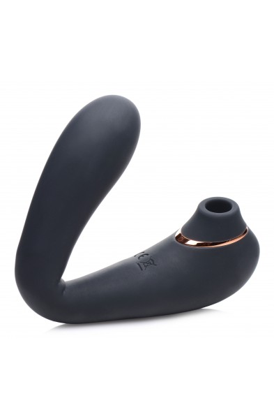 Shegasm Pose 7x Bendable Suction Silicone Vibrator - Black