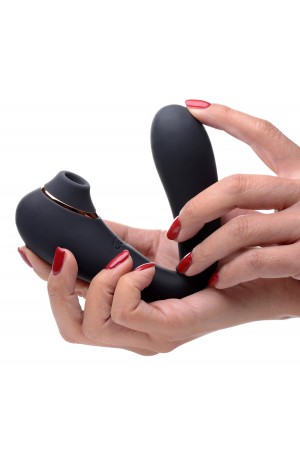 Shegasm Pose 7x Bendable Suction Silicone Vibrator - Black