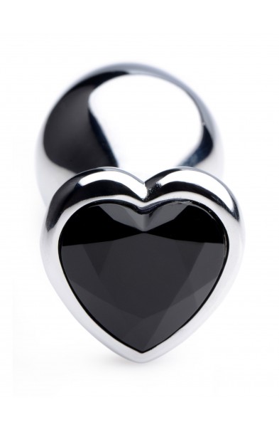 Black Heart Gem Anal Plug - Medium