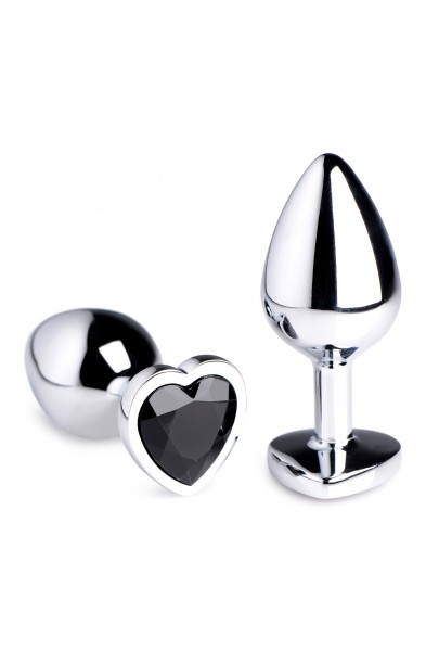 Black Heart Gem Anal Plug - Medium