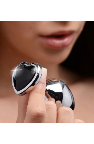 Black Heart Gem Anal Plug - Medium