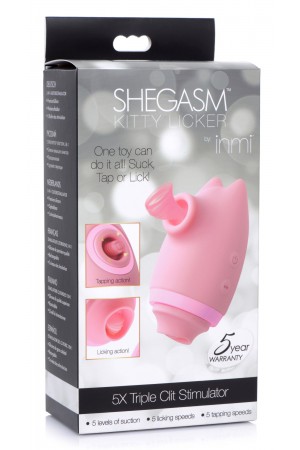 Shegasm Kitty Licker 5x Triple Clit Stimulator - Pink