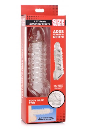 1.5 Inch Penis Enhancer Sleeve - Clear