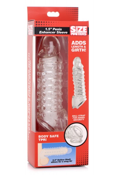 1.5 Inch Penis Enhancer Sleeve - Clear