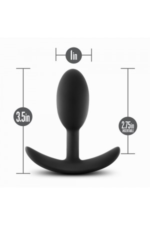 Anal Adventures - Platinum - Silicone Vibra Slim  Plug - Small - Black