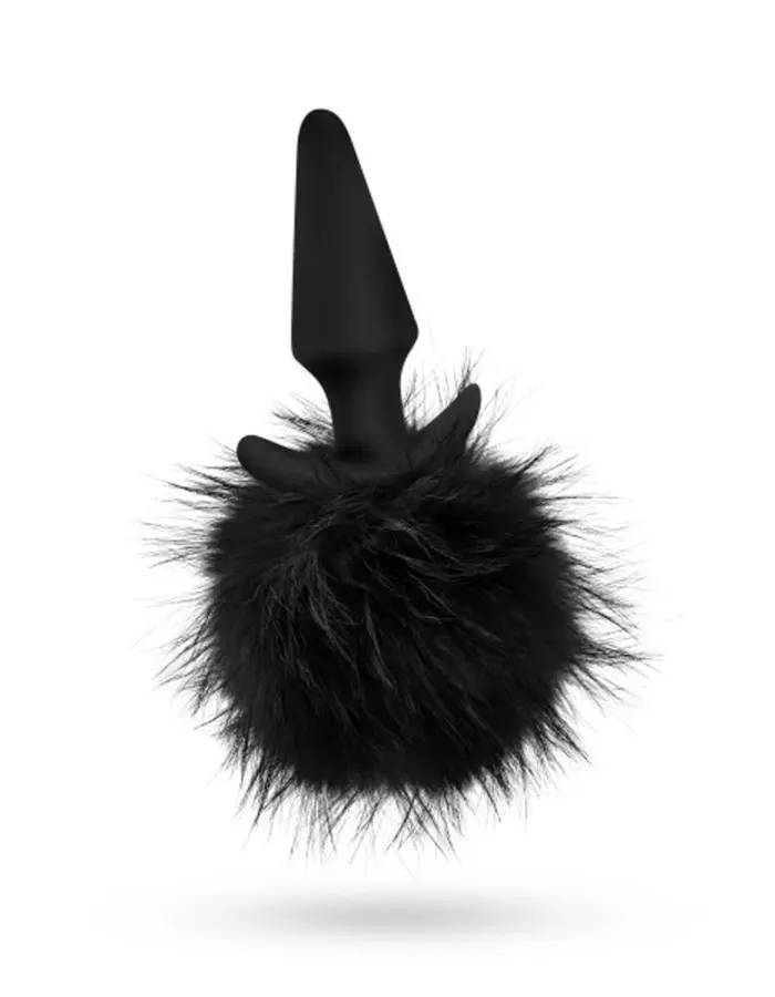 Anal Adventures - Platinum - Rabbit Tail  Plug -  Black