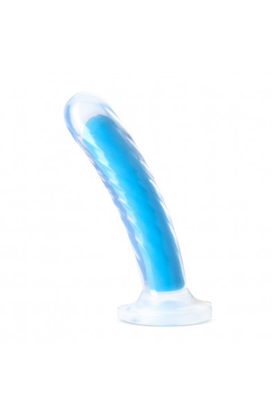 Neo Elite - Glow in the Dark - Tao - 7 Inch  Silicone Dual Density Dildo - Neon Blue