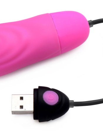 7x Pulsing Rechargeable Silicone Vibrator - Pink