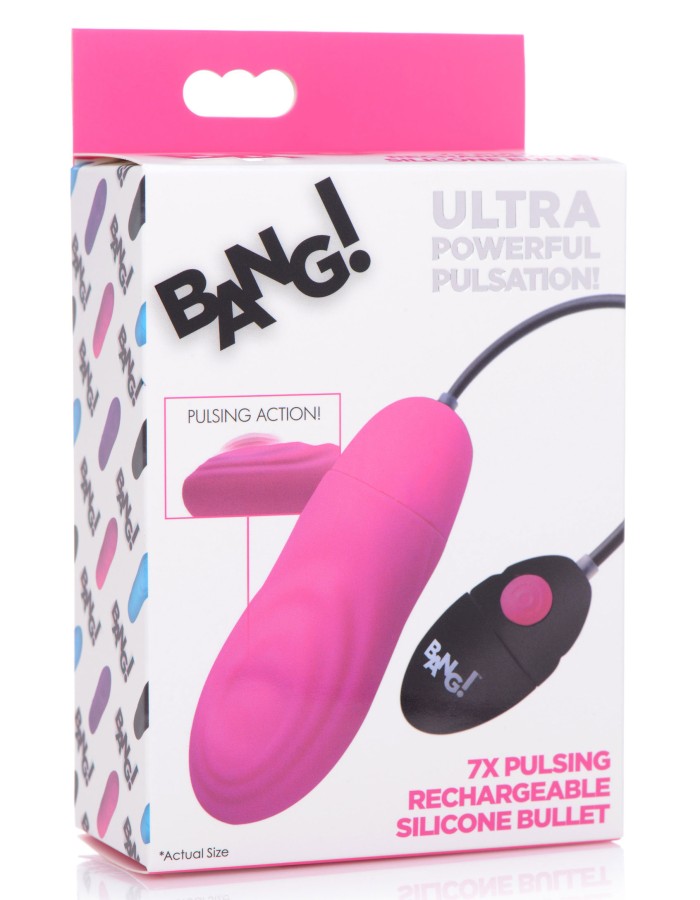 7x Pulsing Rechargeable Silicone Vibrator - Pink