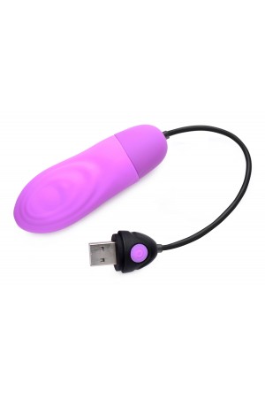 7x Pulsing Rechargeable Silicone Bullet- Purple