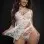 2pc Strappy Halter Laced Babydoll With Side Slits and Open Back - One Size - White