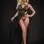 2pc Strappy Halter Laced Night Gown With Side Slits and Open Back - One Size - Black