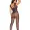 Fishnet Bodystocking With Butterfly Design - One Size - Midnight Blue
