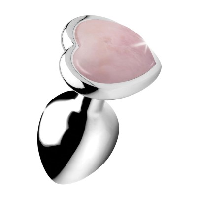 Rose Quartz Heart Anal Plug -Medium