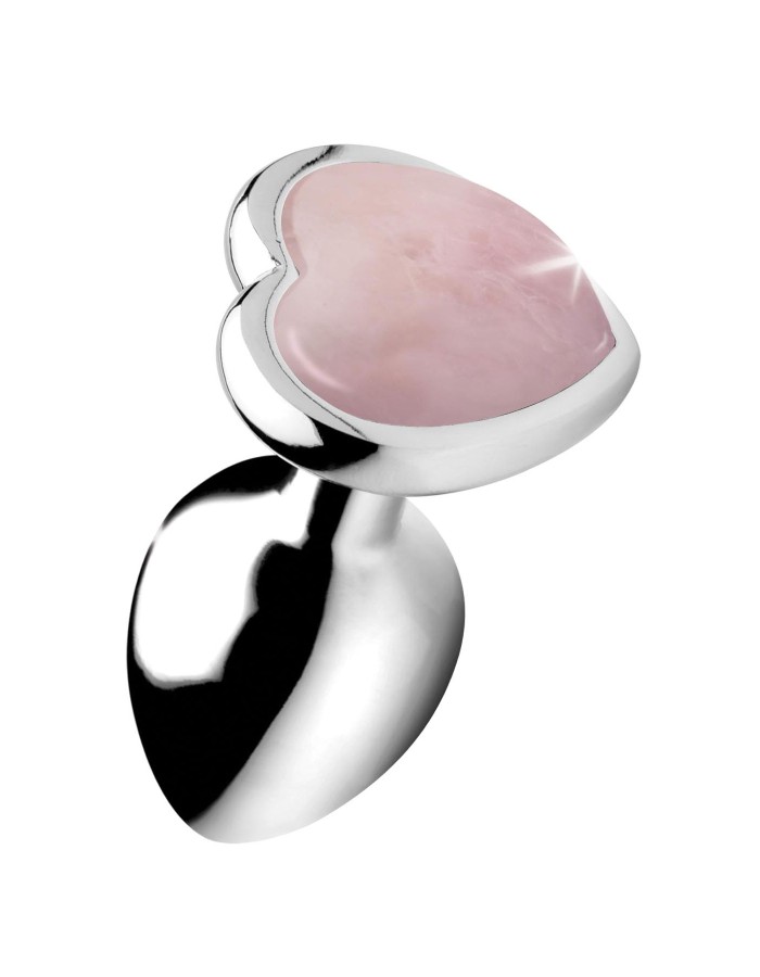 Rose Quartz Heart Anal Plug -Medium