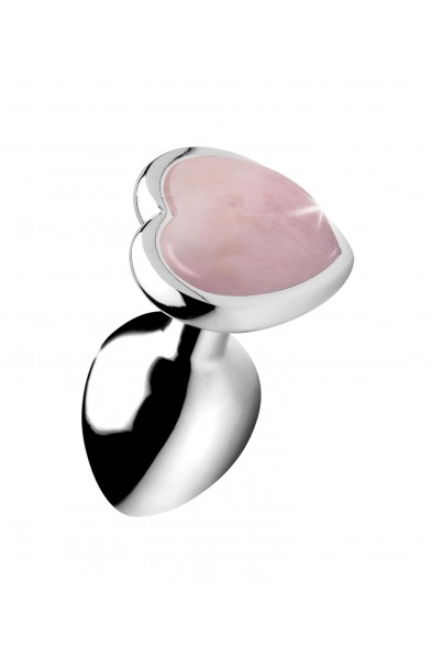 Rose Quartz Heart Anal Plug -Small