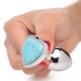 Turquoise Heart Anal Plug - Medium