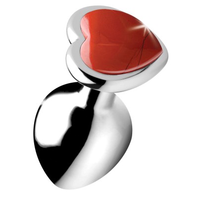 Red Jasper Heart Anal Plug - Medium
