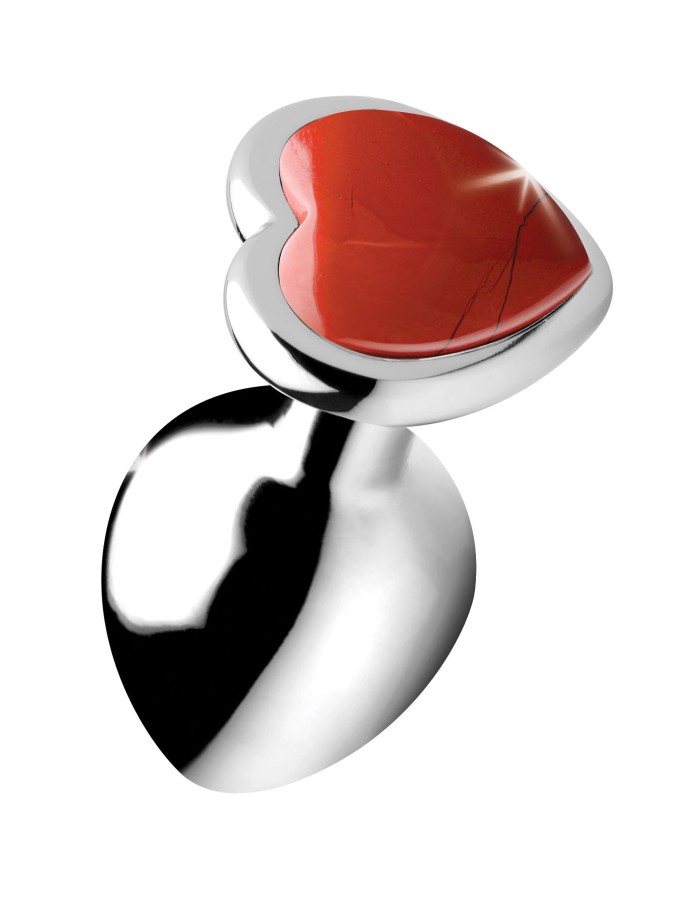 Red Jasper Heart Anal Plug - Small