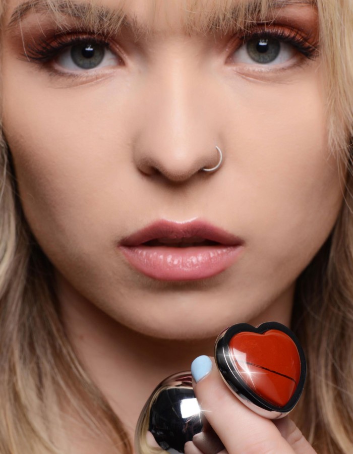 Red Jasper Heart Anal Plug - Small