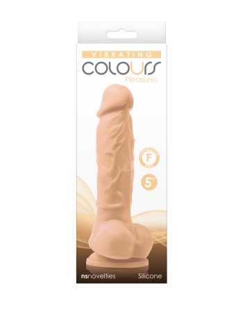 Colours - Pleasures - Vibrating - 5 Inch Dildo - White