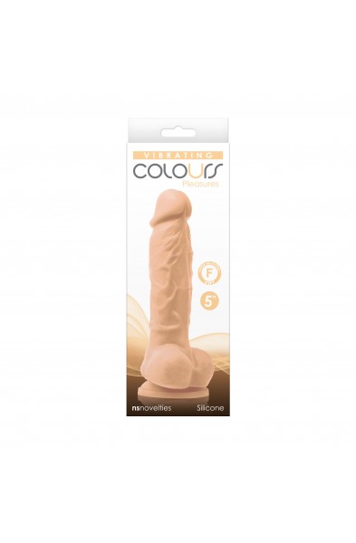 Colours - Pleasures - Vibrating - 5 Inch Dildo -  White