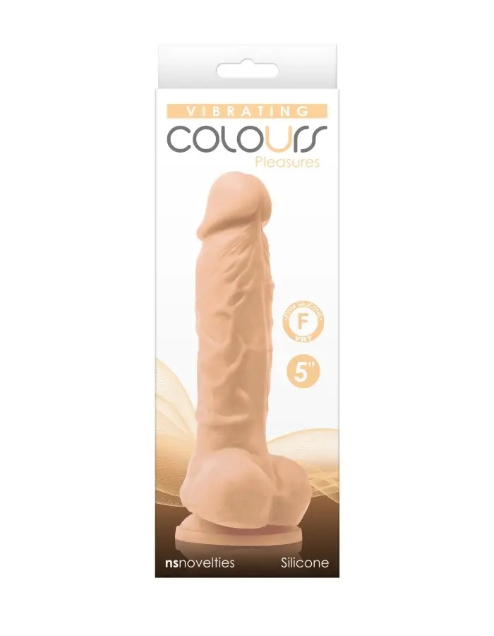 Colours - Pleasures - Vibrating - 5 Inch Dildo - White
