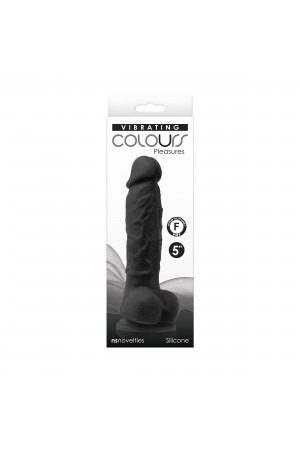 Colours - Pleasures - Vibrating - 5 Inch Dildo -  Black