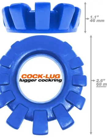 Cock-Lug Lugged Cockring - Marine Blue