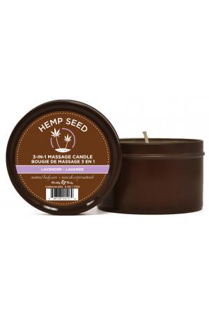 Hemp Seed 3-in-1 Massage Candle - Lavender - 6 Oz.