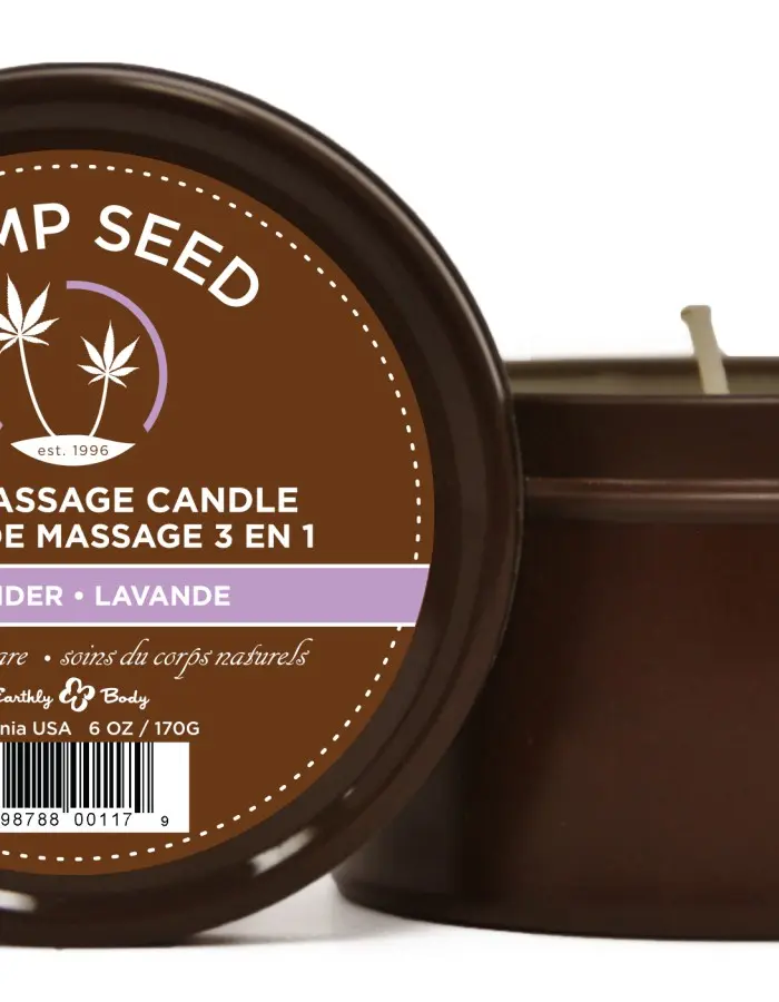 Hemp Seed 3-in-1 Massage Candle - Lavender - 6 Oz.