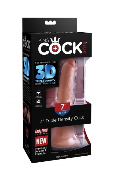 King Cock Plus Triple Density 7 Inch Cock - Tan