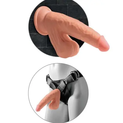 7 Inch Triple Density Cock With Swinging Balls - Tan