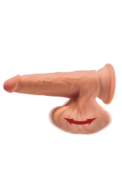 7 Inch Triple Density Cock With Swinging Balls -  Tan