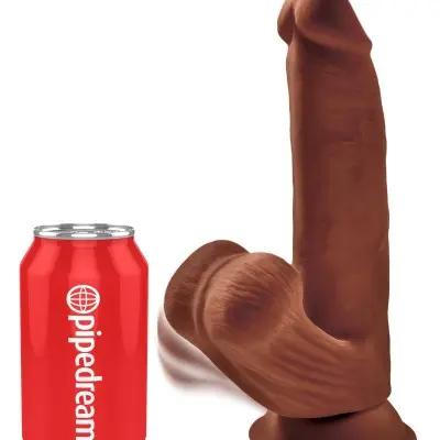 8 Inch Triple Density Cock With Swinging Balls - Brown