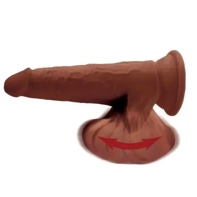 8 Inch Triple Density Cock With Swinging Balls - Brown