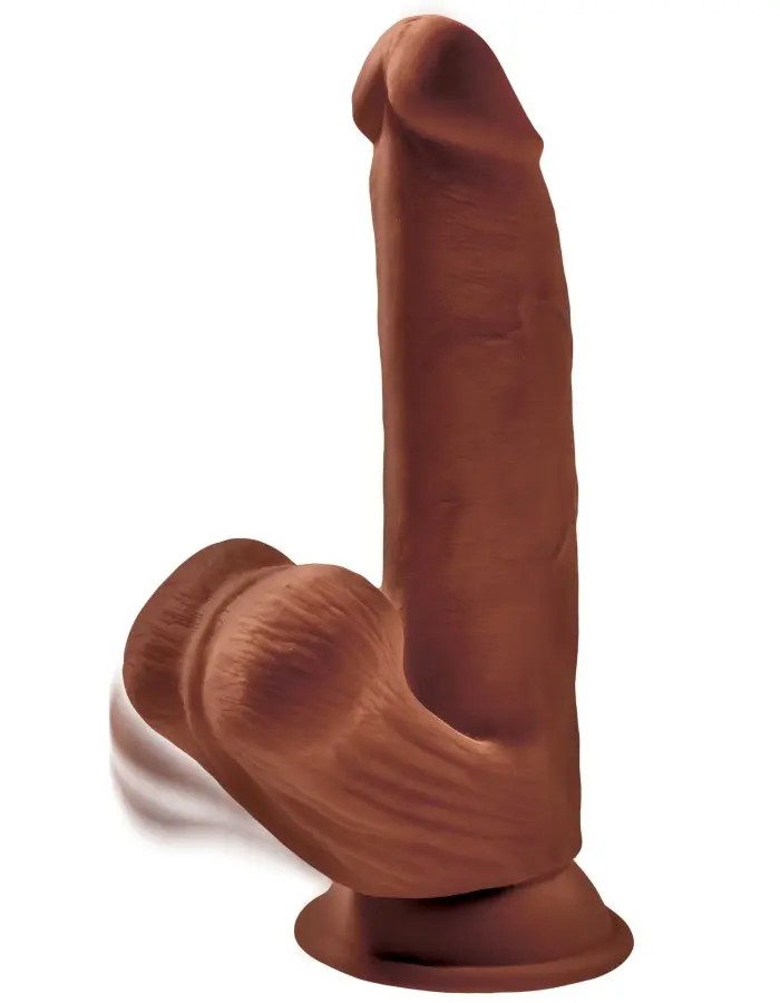 8 Inch Triple Density Cock With Swinging Balls - Brown