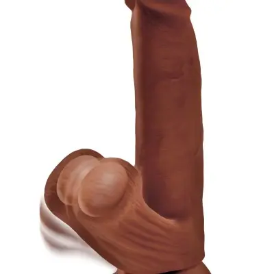 8 Inch Triple Density Cock With Swinging Balls - Brown