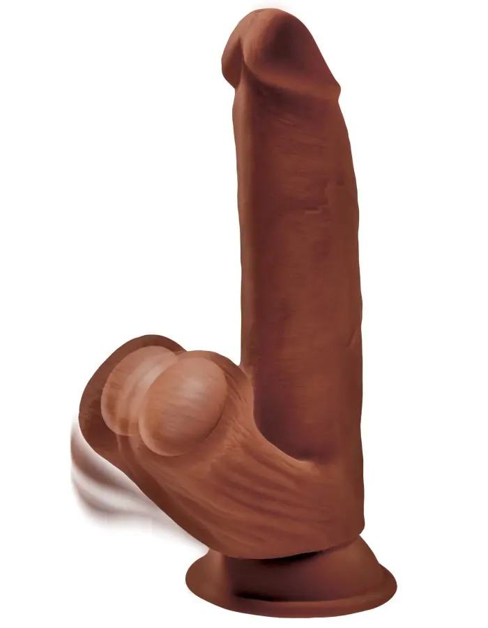 8 Inch Triple Density Cock With Swinging Balls - Brown