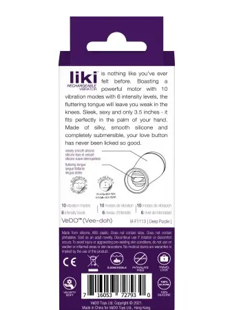 Liki Rechargeable Flicker Vibe - Deep Purple