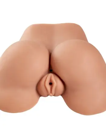 Realistic Body Mold Stroker - Pleasure Pussy and Ass - Wide-Spread Legs - Tan