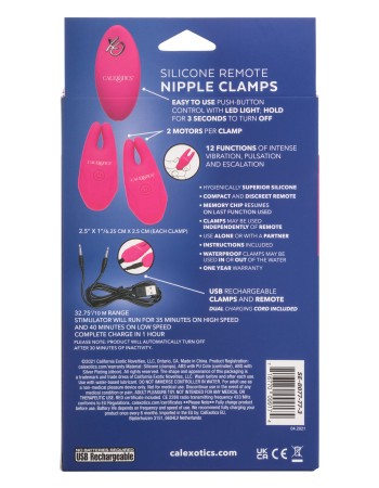 Silicone Remote Nipple Clamps - Pink