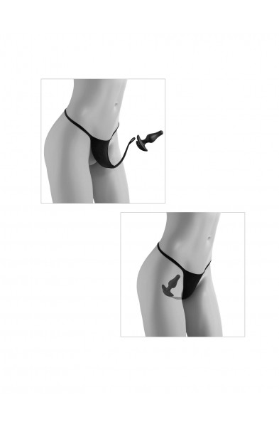 Hookup Panties Remote Bow-Tie Bikini - Black - XL - Xxl