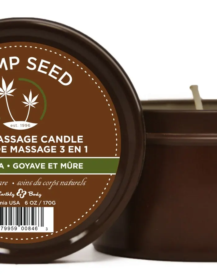 Hemp Seed 3-in-1 Massage Candle - Guavalava - 6 Oz.