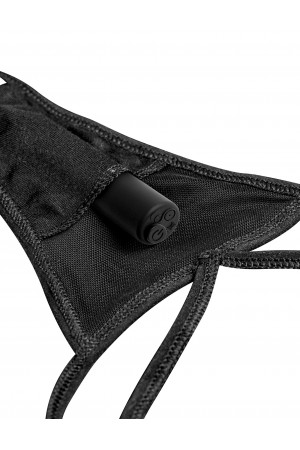 Hookup Panties Remote Lace Peek-a-Boo - Black - XL - Xxl