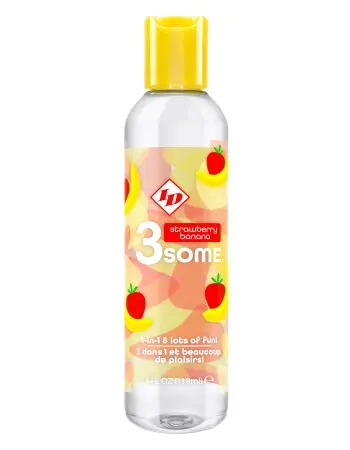 3some 3-in-1 Lubricant - Strawberry Banana - 4 Fl. Oz.